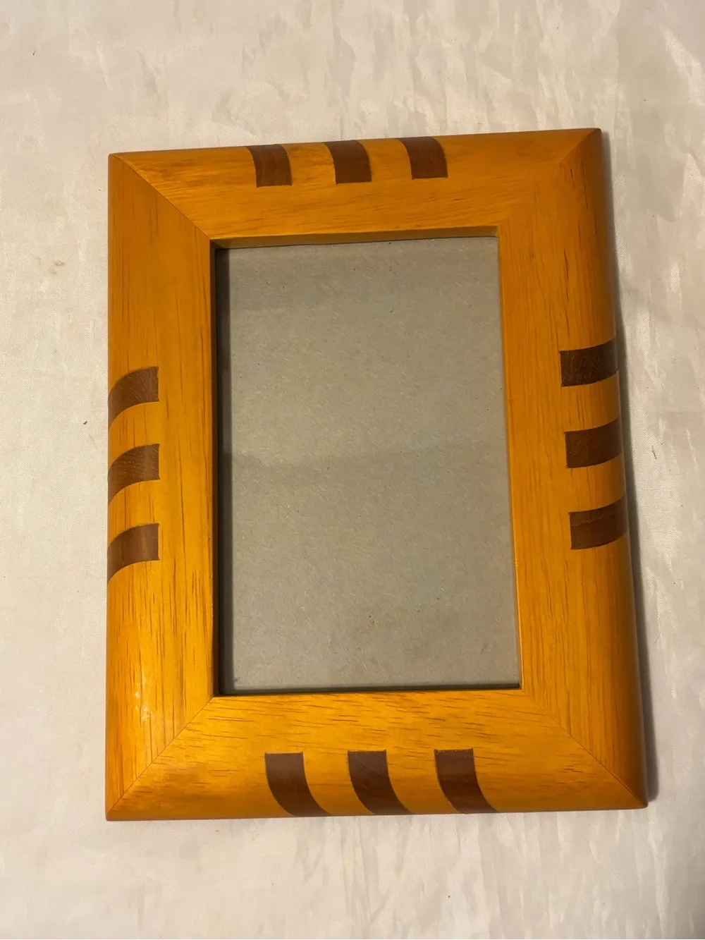 Yellow Wood Accent Photo Frame with Brown Inlay - Home Accents